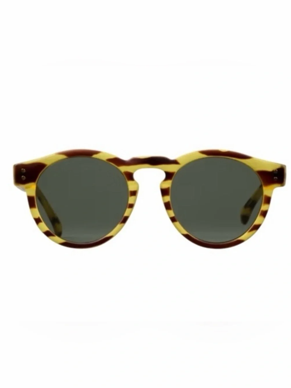 KOMONO Clement Safari Sunglasses NEW round yellow brown zebra print